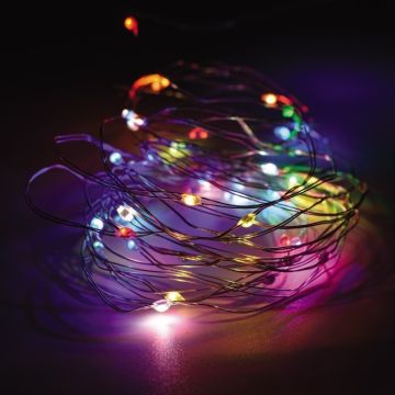 50 NANOLED MULTICOLORE RGB A BATTERIA 4.90MT+0.5CM