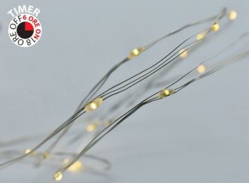 100 NANOLED LUCE CALDA GIOCHI DI LUCE A BATTERIA USO INT/EST 5M