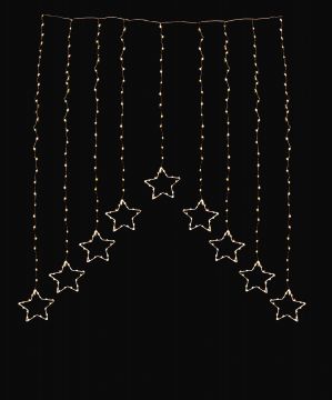 LUCI DI NATALE ARCO DI STELLE LUMINOSE 308 LED BIANCO CALDO 1.2+5X1.2MT