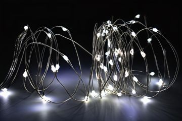 80 NANOLED BIANCO GHIACCIO LUCE FISSA A BATTERIA 3.95+0.15MT