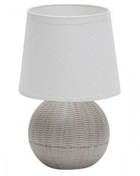 LAMPADA DA TAVOLA IN CERAMICA BIANCO 17X17X23CM