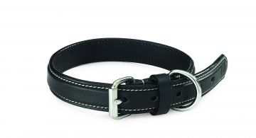 COLLARE IN PELLE NERO "LONDON" 20X500MM