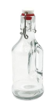BOTTIGLIETTA IN VETRO TRASPARENTE CON TAPPO MECCANICO 250ML 