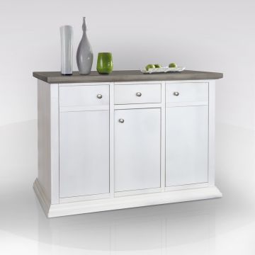 CREDENZA ART. 1716 COL.C3 BIANCO CONSUMATO CON TOP CIPRIA