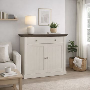 CREDENZA MOD. MONACO CM 120X40 H. 110 WHITE WASHED E GREY