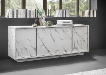 CREDENZA CARRARA EFFETTO MARMO BIANCO