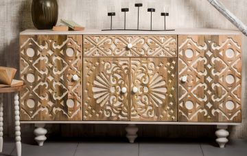 CREDENZA MOD. SFD-06 CM 160X40 H. 75 BICOLORE AVORIO E MANGO