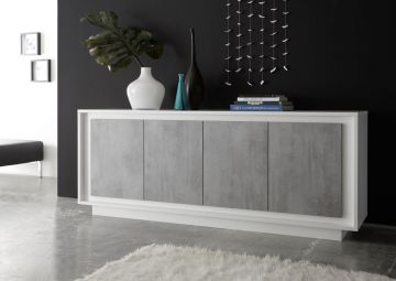 CREDENZA SKY 4ANTE BIANCO OPACO/CEMENTO   201793-08C