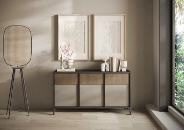CREDENZA MOD. EVEREST CM 156X40 H.86 LAVA/ARGILLA E MERCURE