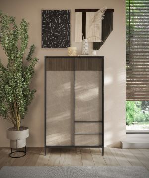 CREDENZA MOD. EVEREST CM 106X40 H.177 LAVA/ARGILLA E MERCURE