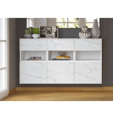 CREDENZA MOD. HOME COLLECTION IN MARMO STATUARIO