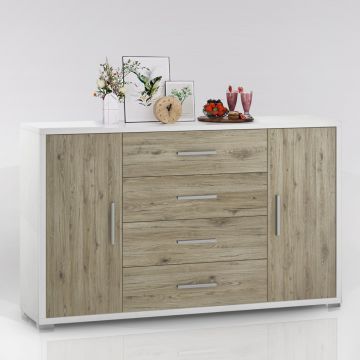 CREDENZA 2A+4C M.DOUBLE OSSIDO BIA/ROVERE RUST ADB875OSRR