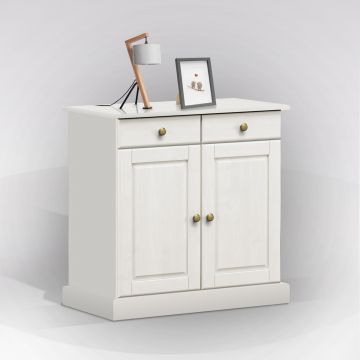 CREDENZA IN LEGNO MASSELLO BIANCO OPACO