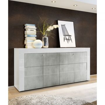 CREDENZA EASY 4A BIANCO LUCIDO/CEMENTO   209071-08B