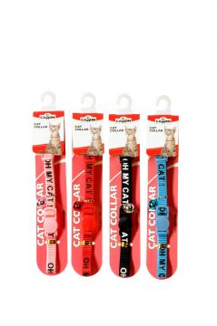 COLLARE GATTO NYLON C/SCRITTA 10MM
