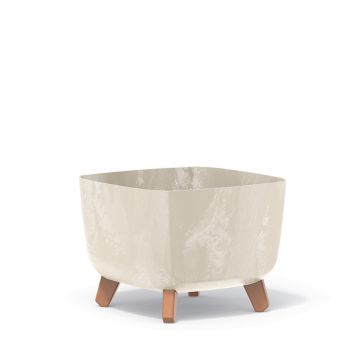 VASO GRACIA SQUARE EFFETTO CEMENTO 29X29X22CM CREMA