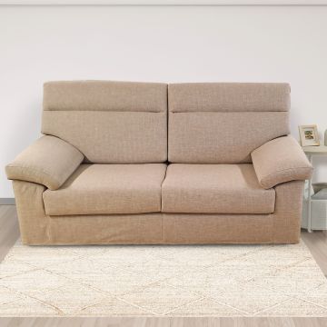 DIVANO 3 POSTI MOD. TORONTO IN TESSUTO BEIGE