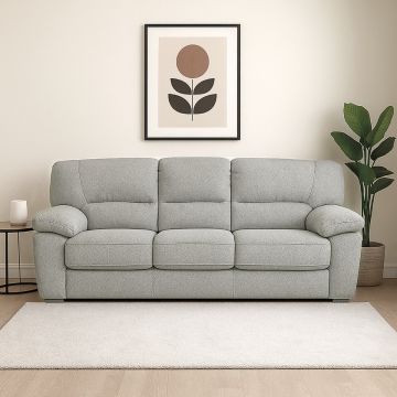 DIVANO 3 POSTI MOD. TERRY IN TESSUTO GRIGIO