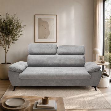 DIVANO 3 POSTI MOD. HUDSON IN TESSUTO GRIGIO CHIARO