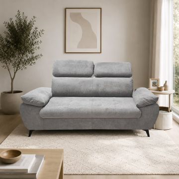 DIVANO 2 POSTI MOD. HUDSON IN TESSUTO GRIGIO CHIARO