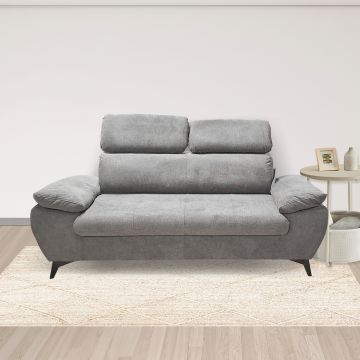 DIVANO 2 POSTI MOD. HUDSON IN TESSUTO GRIGIO CHIARO