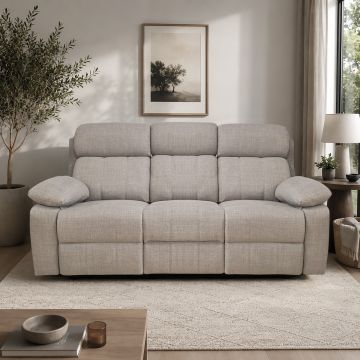 DIVANO 3 POSTI MOD. KEY CON RELAX ELETTRICO IN TESSUTO BEIGE DIVANO 3 POSTI MOD. KEY CON RELAX ELETTRICO IN TESSUTO BEIGE