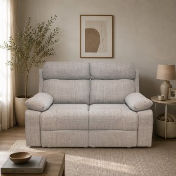 DIVANO 2 POSTI MOD. KEY CON RELAX ELETTRICO IN TESSUTO BEIGE