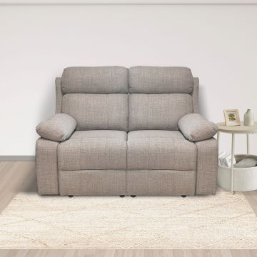 DIVANO 2 POSTI MOD. KEY CON RELAX ELETTRICO IN TESSUTO BEIGE