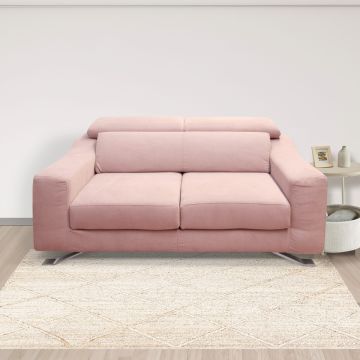 DIVANO 2 POSTI MOD. WINSON IN TESSUTO ROSA CON SEDUTE ESTRAIBILI 
