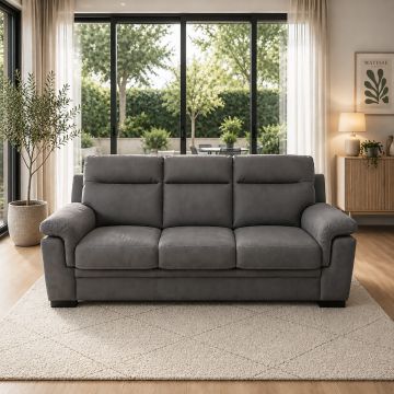 DIVANO 3 POSTI MOD. FLAVIA IN TESSUTO DARK GREY