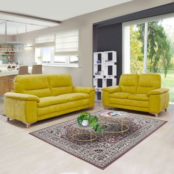 COPPIA DIVANI IN TESSUTO GIALLO