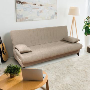 DIVANO LETTO KENT CON APERTURA CLIC CLAC IN TESSUTO BEIGE