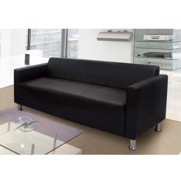 DIVANO 3 POSTI IN ECOPELLE NERO CM 172X72 E H 75 