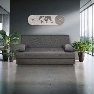 DIVANO LETTO FUJI CM 210 CON APERTURA CLIC CLAC IN TESSUTO GRIGIO 
