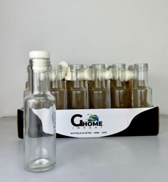 BOTTIGLIETTA DORICA IN VETRO TRASPARENTE CON TAPPO IN SINTETICO 100ML 
