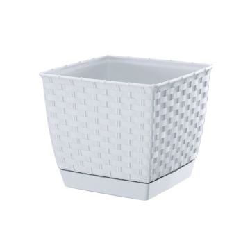 VASO QUADRATO RATOLLA 25X25X22CM BIANCO  