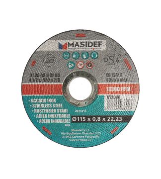 DISCO DA TAGLIO PER ACCIAIO INOX 115X0,8MM