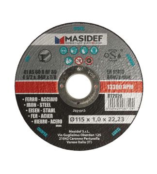 DISCO DA TAGLIO PER ACCIAIO E FERRO 115X1,0MM
