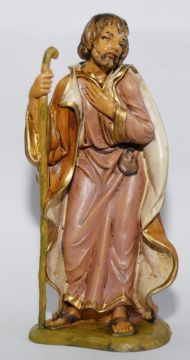 STATUINA SAN GIUSEPPE CON BASTONE EFFETTO LEGNO H. 13CM