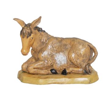 STATUINA ASINO TINTO LEGNO H.13CM