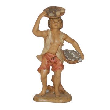 PESCIVENDOLO CON CESTE MOD. LUX IN PVC EFFETTO LEGNO H 13CM