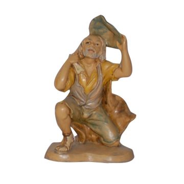 PASTORE IN AMMIRAZIONE MOD. LUX IN PVC EFFETTO LEGNO H 13CM