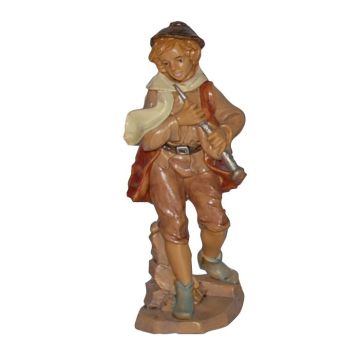 PASTORE CON PIFFERO MOD. LUX  IN PVC EFFETTO LEGNO H 10CM