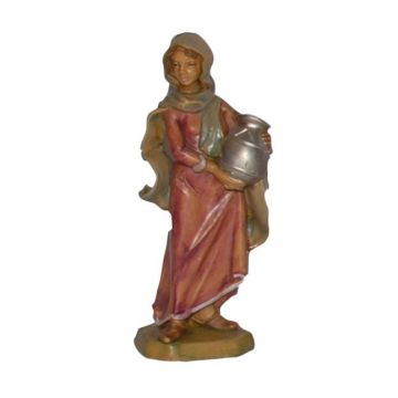 DONNA CON BROCCA MOD, LUX IN PVC EFFETTO LEGNO H 10CM