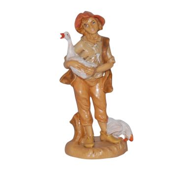 PASTORE CON OCHE MOD. LUX  IN PLASTICA EFFETTO LEGNO H 10CM