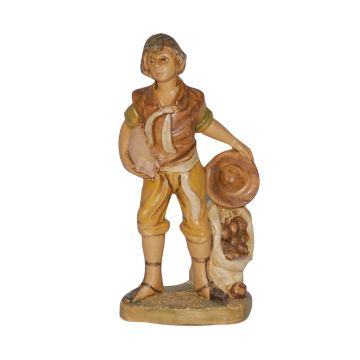 PASTORE CON MAIALE MOD LUX IN PLASTICA EFFETTO LEGNO H 10CM