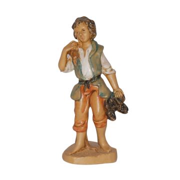 PASTORE CON SACCO E SCARPONI MOD LUX IN PLASTICA EFFETTO LEGNO H 10CM