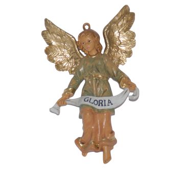 ANGELO CON FASCIA GLORIA MOD LUX IN PLASTICA COLORE LEGNO H 16CM