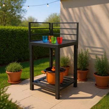 ELEMENTO ANGOLARE CUCINA DA ESTERNO 60X60 H.126 CM NERO