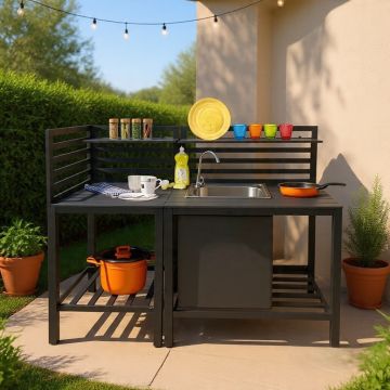 COMPOSIZIONE CUCINA DA ESTERNO NERO